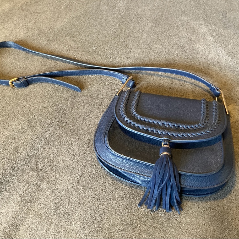 Stylish Blue Tassel Crossbody Bag